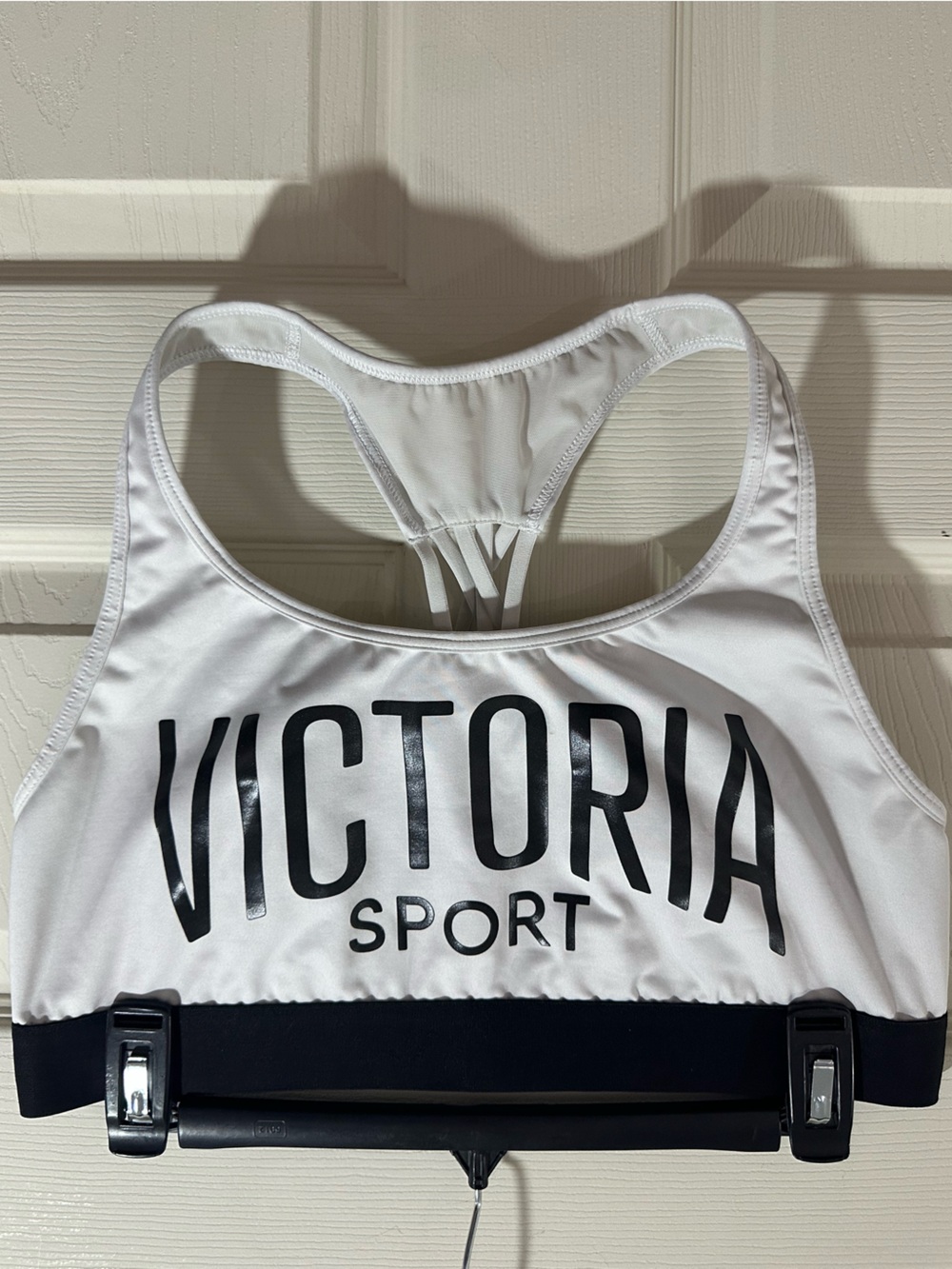 Victoria's Secret White & Black Racerback Sports Bra